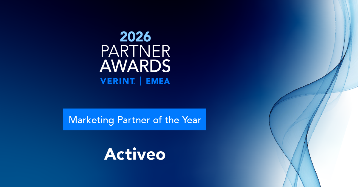 Verint Partner Awards EMEA 2026 : Activeo, Marketing Partner of the Year